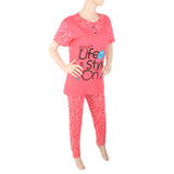 Women's 2 Piece Night Suit - Dark Pink, Women, Night Suit, Chase Value, Chase Value