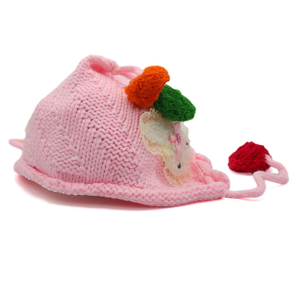 Kids Woolen Cap - Light Pink, Girls Caps & Gloves, Chase Value, Chase Value