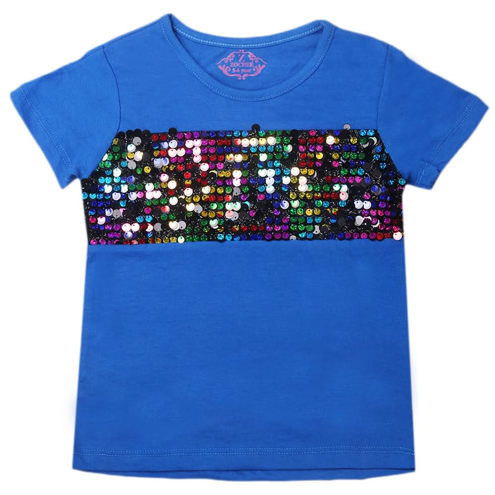 Girls Half Sleeves T-Shirts - Dark Blue, Kids, Girls T-Shirts, Chase Value, Chase Value