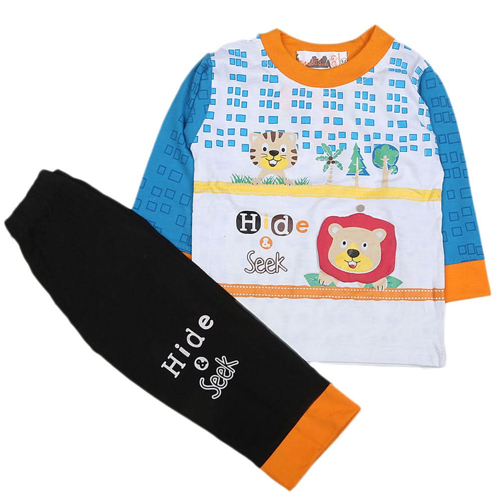 Boys Full Sleeves 2 Pcs Suit - Blue, Kids, Boys Sets And Suits, Chase Value, Chase Value