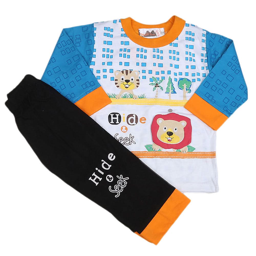 Boys Full Sleeves 2 Pcs Suit - Blue, Kids, Boys Sets And Suits, Chase Value, Chase Value