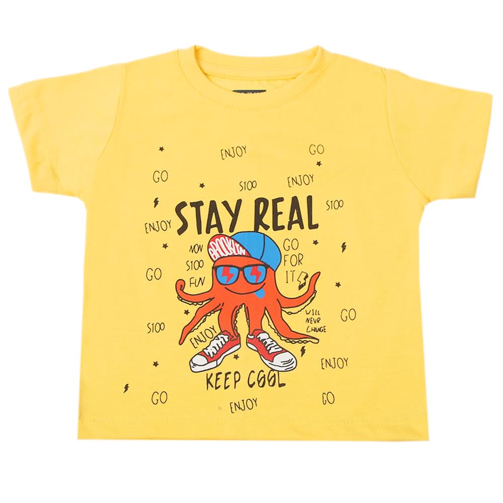 Boys Half Sleeves T-Shirt - Yellow, Boys T-Shirts, Chase Value, Chase Value