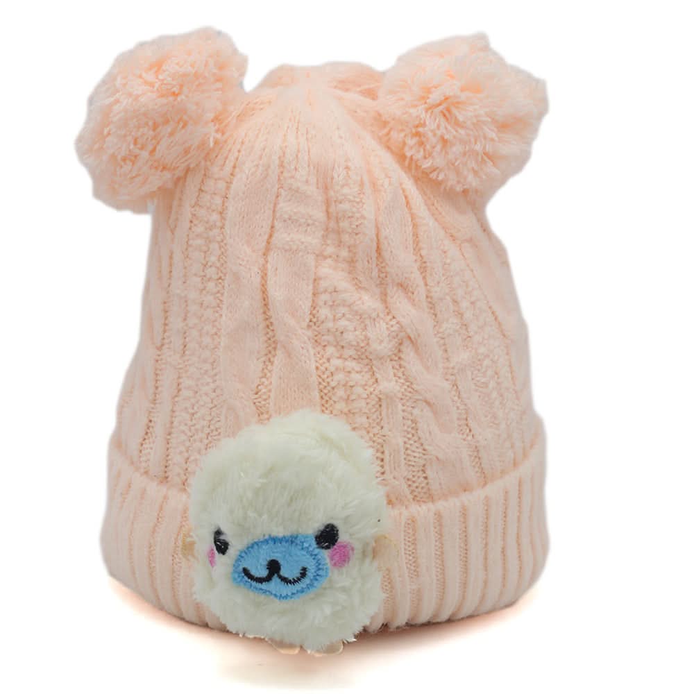 Kids Woolen Cap - Peach, Girls Caps & Gloves, Chase Value, Chase Value