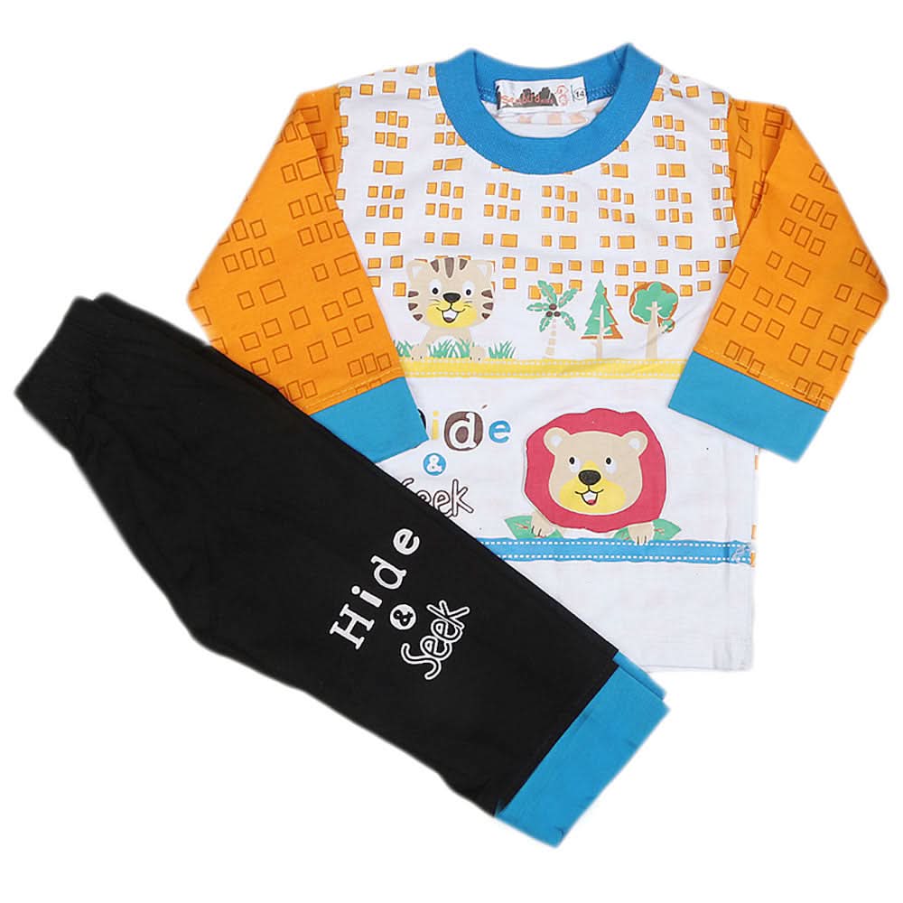 Boys Full Sleeves 2 Pcs Suit - Orange, Kids, Boys Sets And Suits, Chase Value, Chase Value