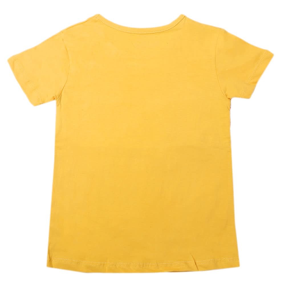 Girls Half Sleeves T-Shirts - Yellow, Kids, Girls T-Shirts, Chase Value, Chase Value