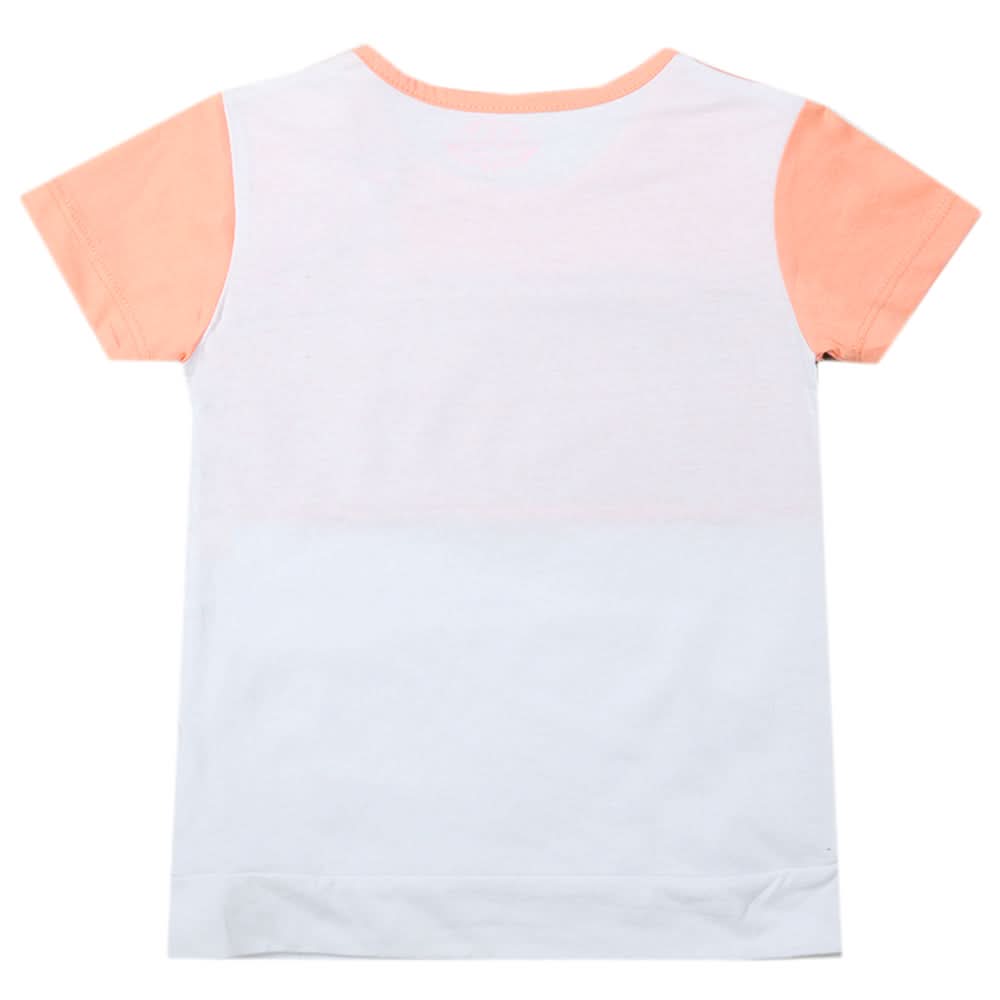 Girls Half Sleeves T-Shirts - Peach, Kids, Girls T-Shirts, Chase Value, Chase Value