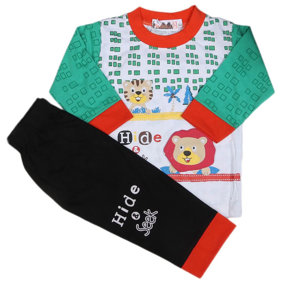Boys Full Sleeves 2 Pcs Suit - Green, Kids, Boys Sets And Suits, Chase Value, Chase Value