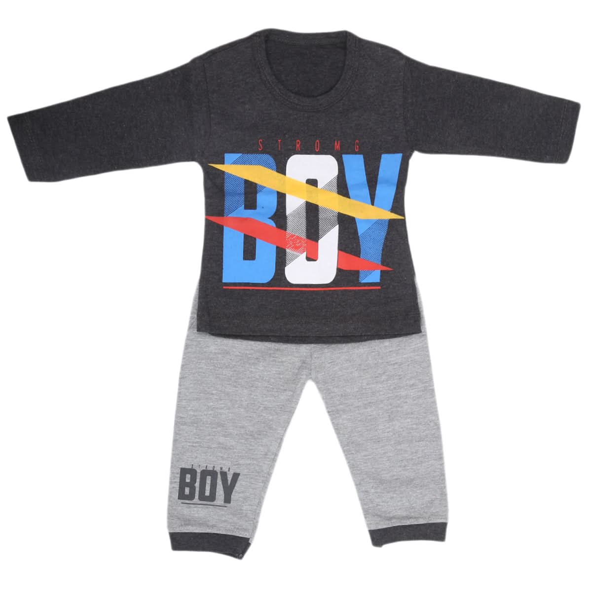 Newborn Boys Full Sleeves Suit 8713 2-3 - Dark Grey, Kids, NB Boys Sets And Suits, Chase Value, Chase Value