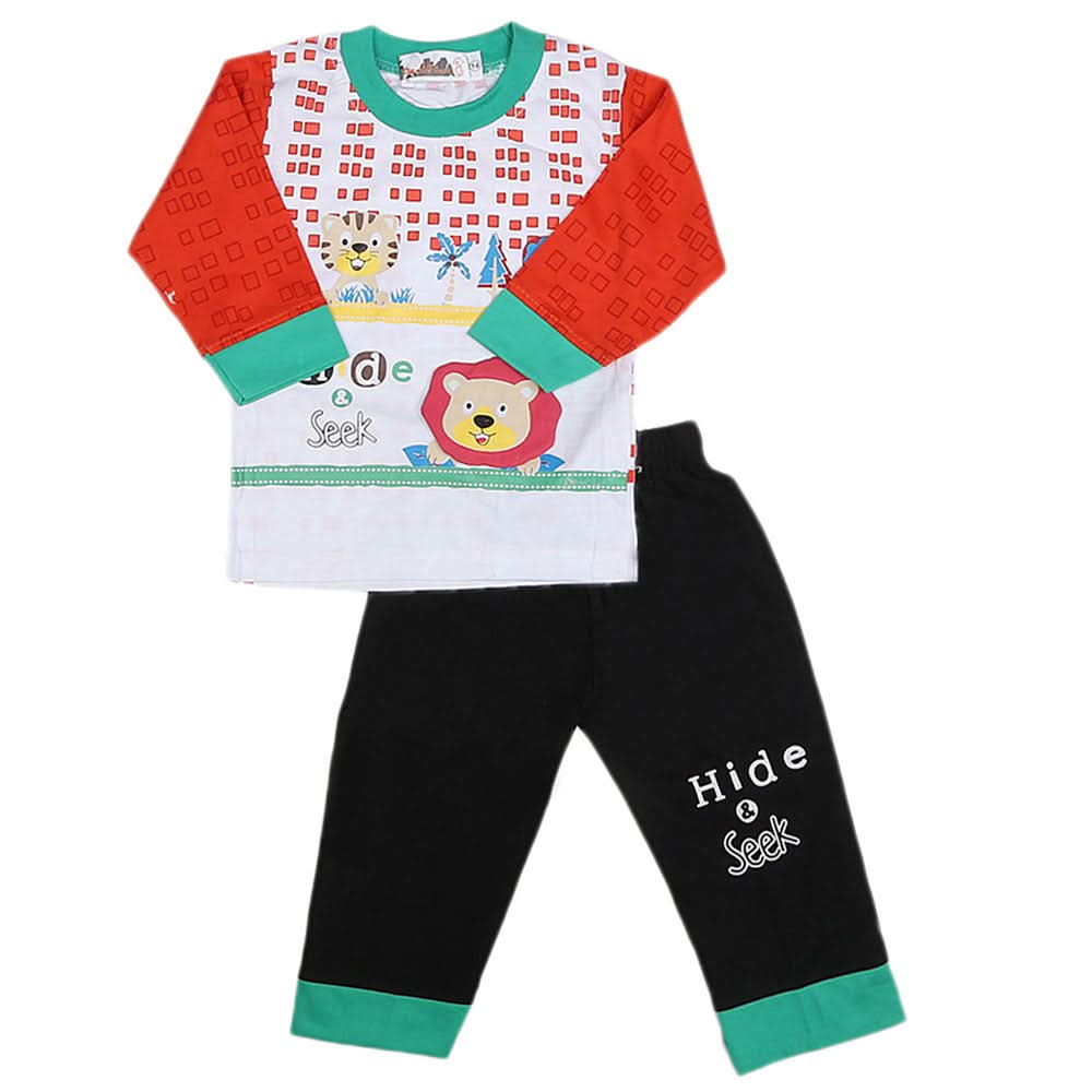 Boys Full Sleeves 2 Pcs Suit - Red, Kids, Boys Sets And Suits, Chase Value, Chase Value