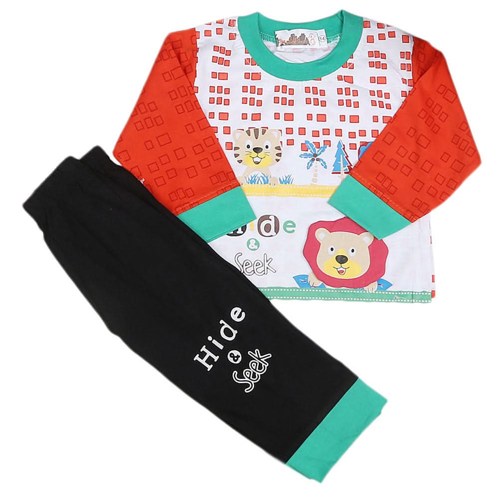 Boys Full Sleeves 2 Pcs Suit - Red, Kids, Boys Sets And Suits, Chase Value, Chase Value