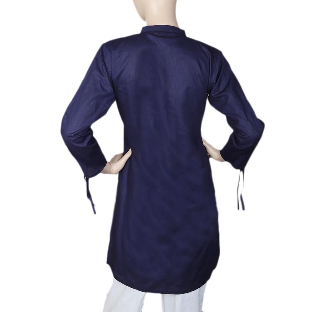 Women's Cotton Plain Kurti - Navy Blue, Women, Ready Kurtis, Chase Value, Chase Value