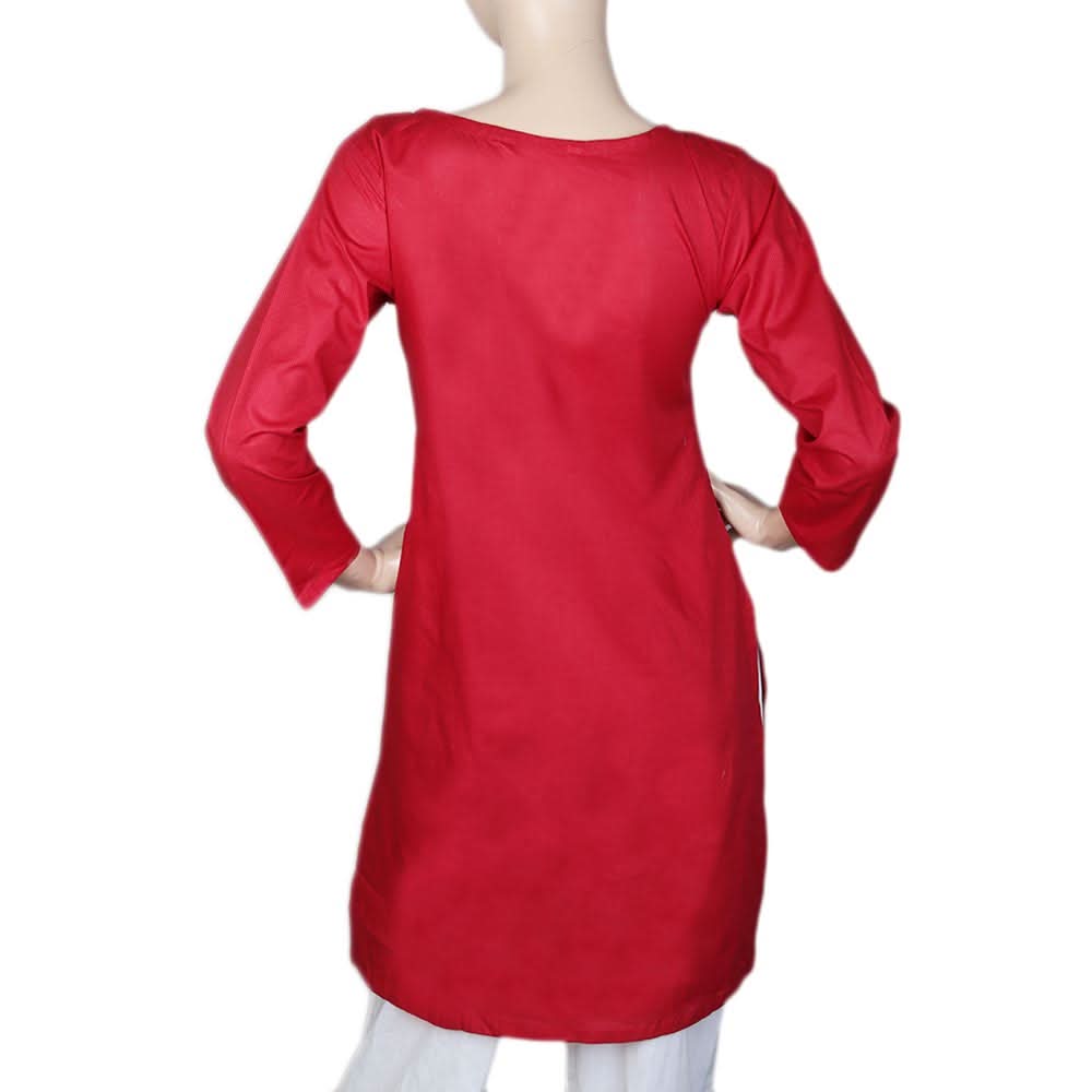 Women's Cotton Plain Kurti - Maroon, Women, Ready Kurtis, Chase Value, Chase Value