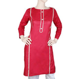 Women's Cotton Plain Kurti - Maroon, Women, Ready Kurtis, Chase Value, Chase Value