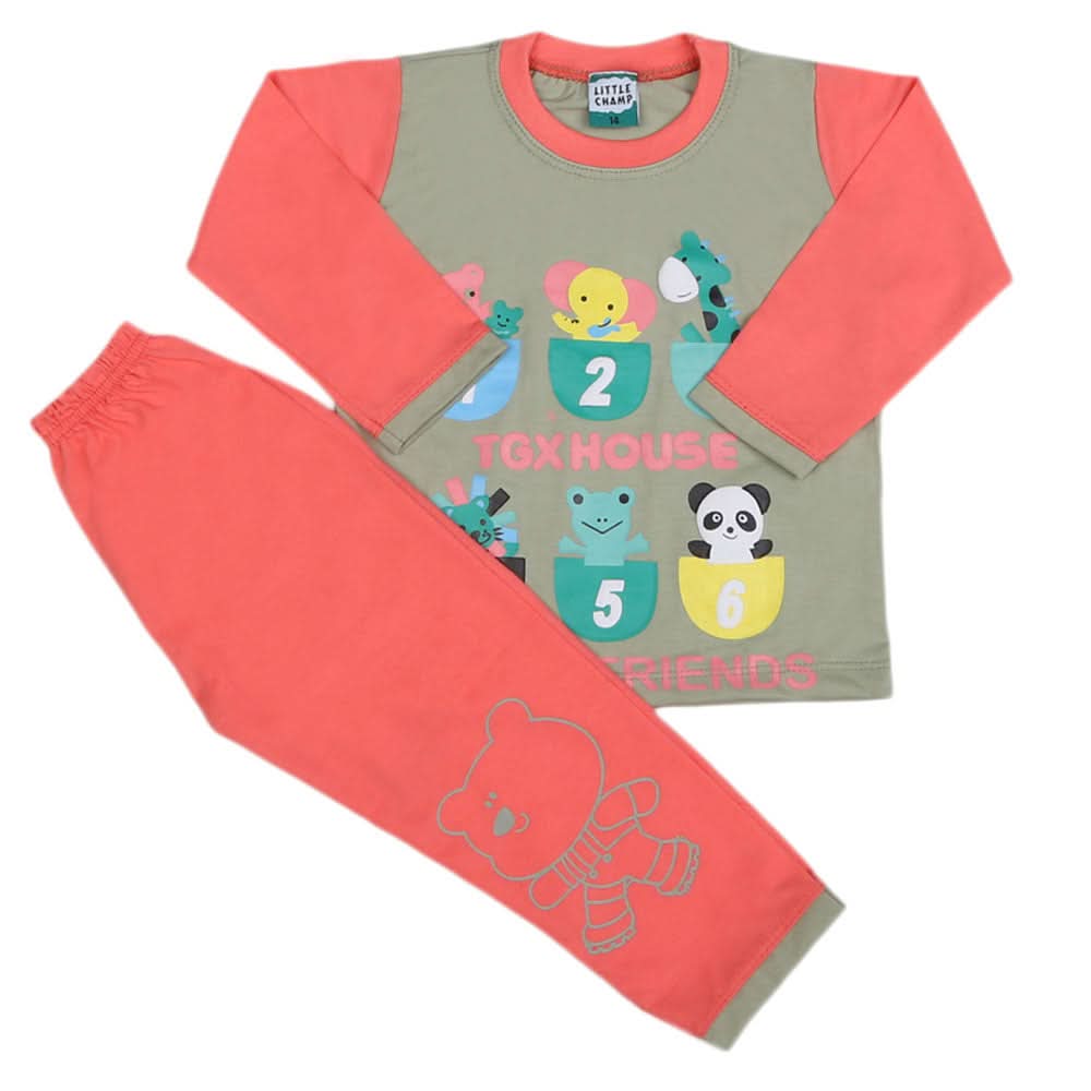 Boys Full Sleeves 2 Pcs Suit - Pink, Kids, Boys Sets And Suits, Chase Value, Chase Value