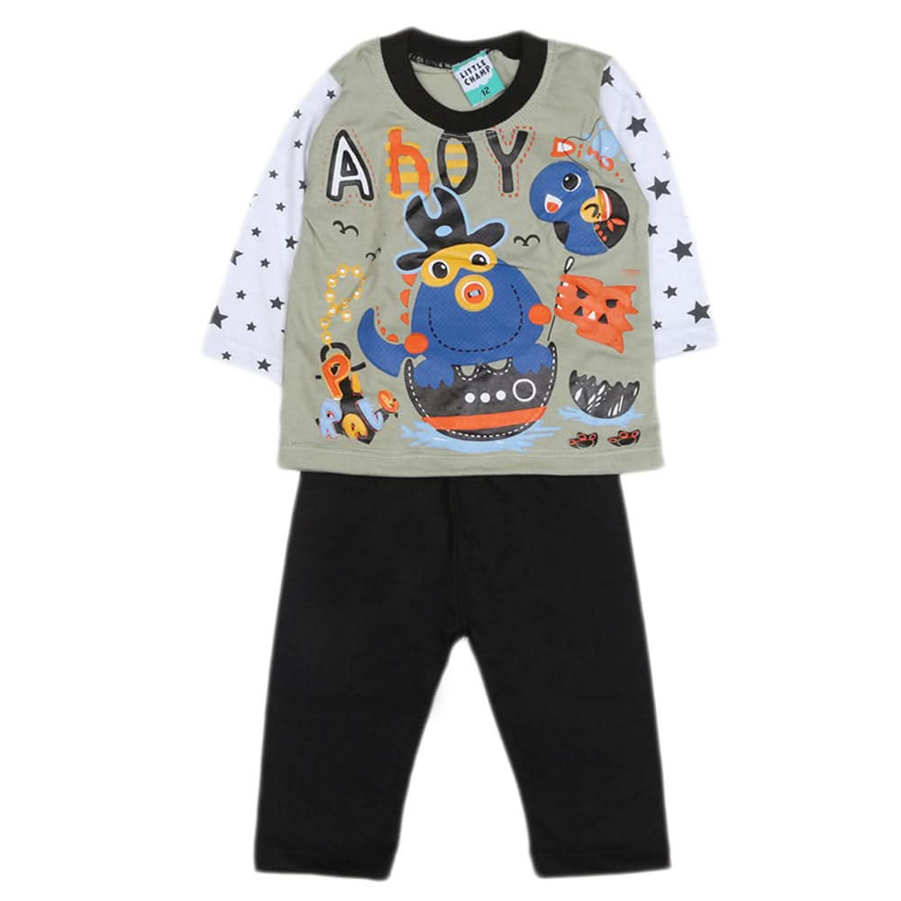 Boys Full Sleeves 2 Pcs Suit - Green, Kids, Boys Sets And Suits, Chase Value, Chase Value