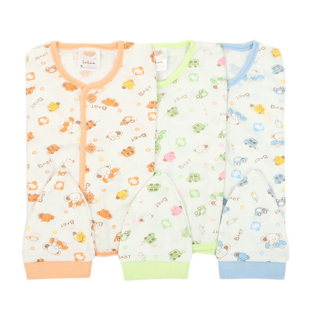 Newborn 3 Piece Jhabla Suit - Multi, Kids, NB Boys Sets And Suits, Kids, NB Girls Sets And Suits, Chase Value, Chase Value