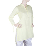 Women's Cotton Plain Kurti - Yellow, Women, Ready Kurtis, Chase Value, Chase Value