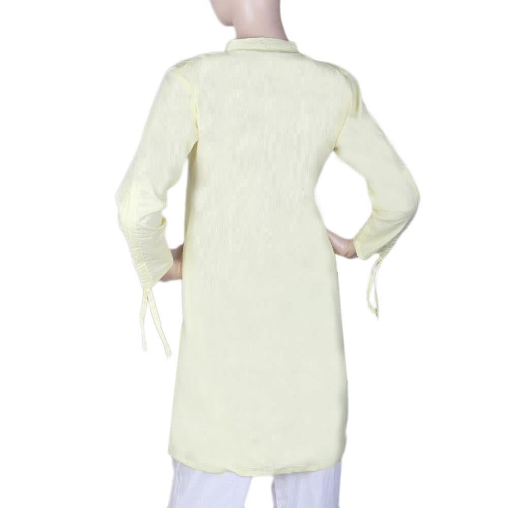 Women's Cotton Plain Kurti - Yellow, Women, Ready Kurtis, Chase Value, Chase Value