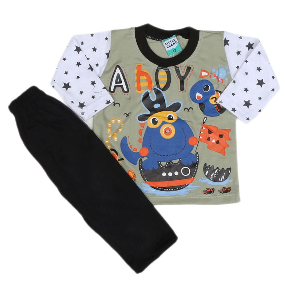 Boys Full Sleeves 2 Pcs Suit - Green, Kids, Boys Sets And Suits, Chase Value, Chase Value