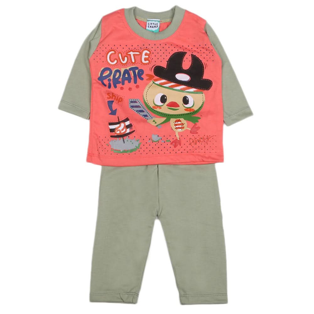 Boys Full Sleeves 2 Pcs Suit - Green, Kids, Boys Sets And Suits, Chase Value, Chase Value
