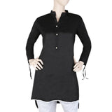 Women's Cotton Plain Kurti - Black, Women, Ready Kurtis, Chase Value, Chase Value