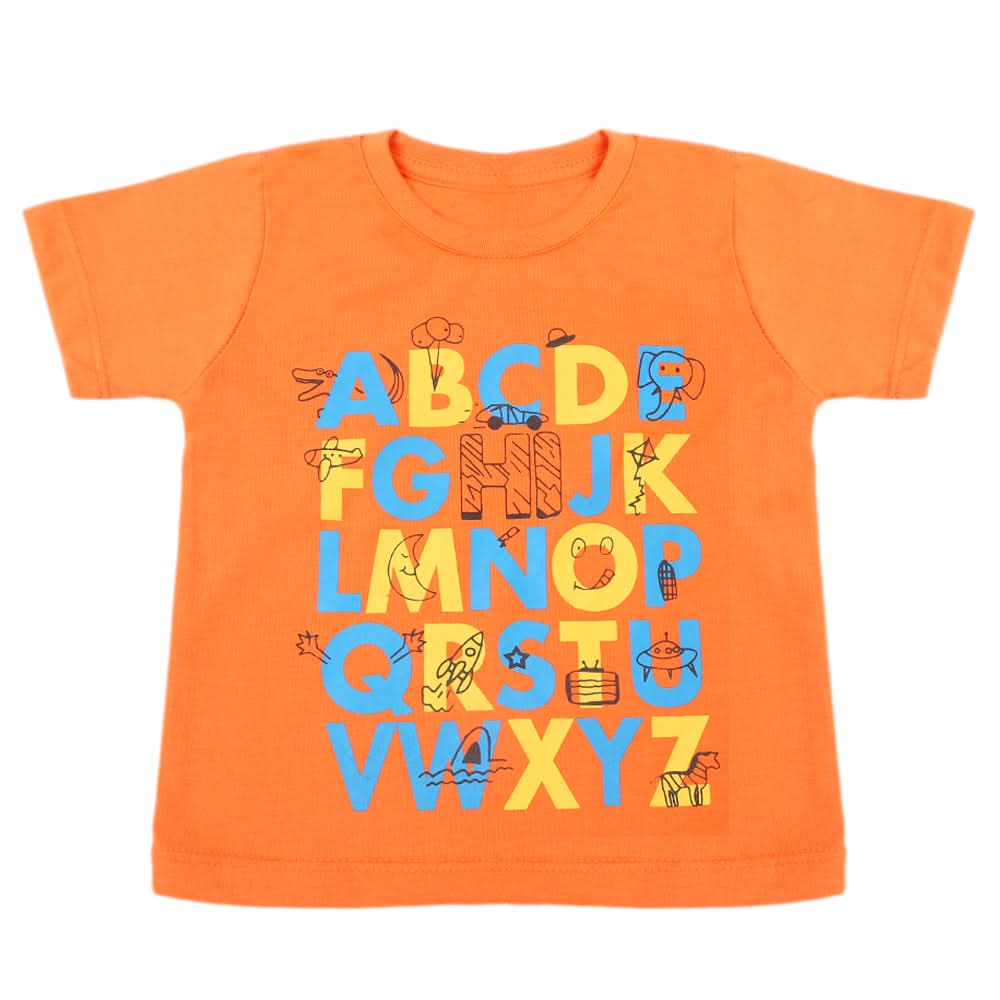 Boys Half Sleeves T-Shirt - Orange, Boys T-Shirts, Chase Value, Chase Value