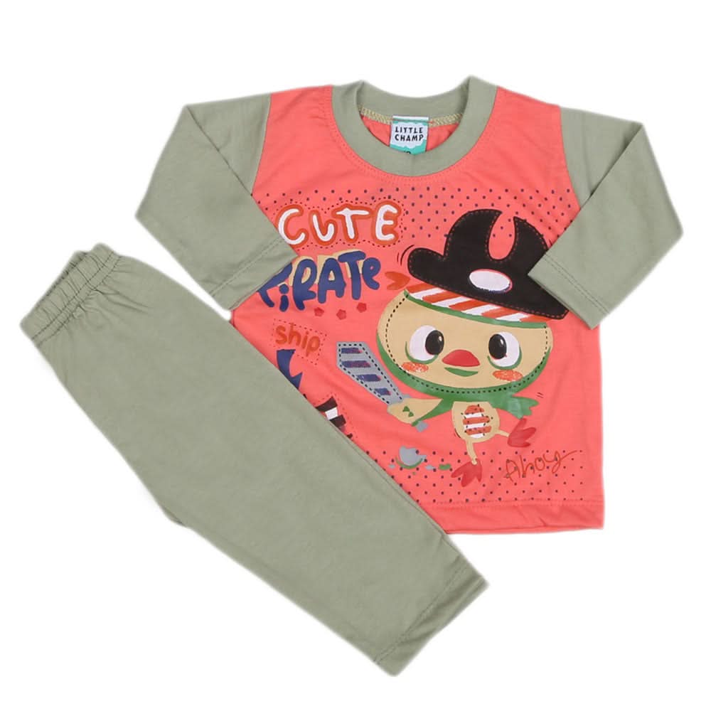 Boys Full Sleeves 2 Pcs Suit - Green, Kids, Boys Sets And Suits, Chase Value, Chase Value