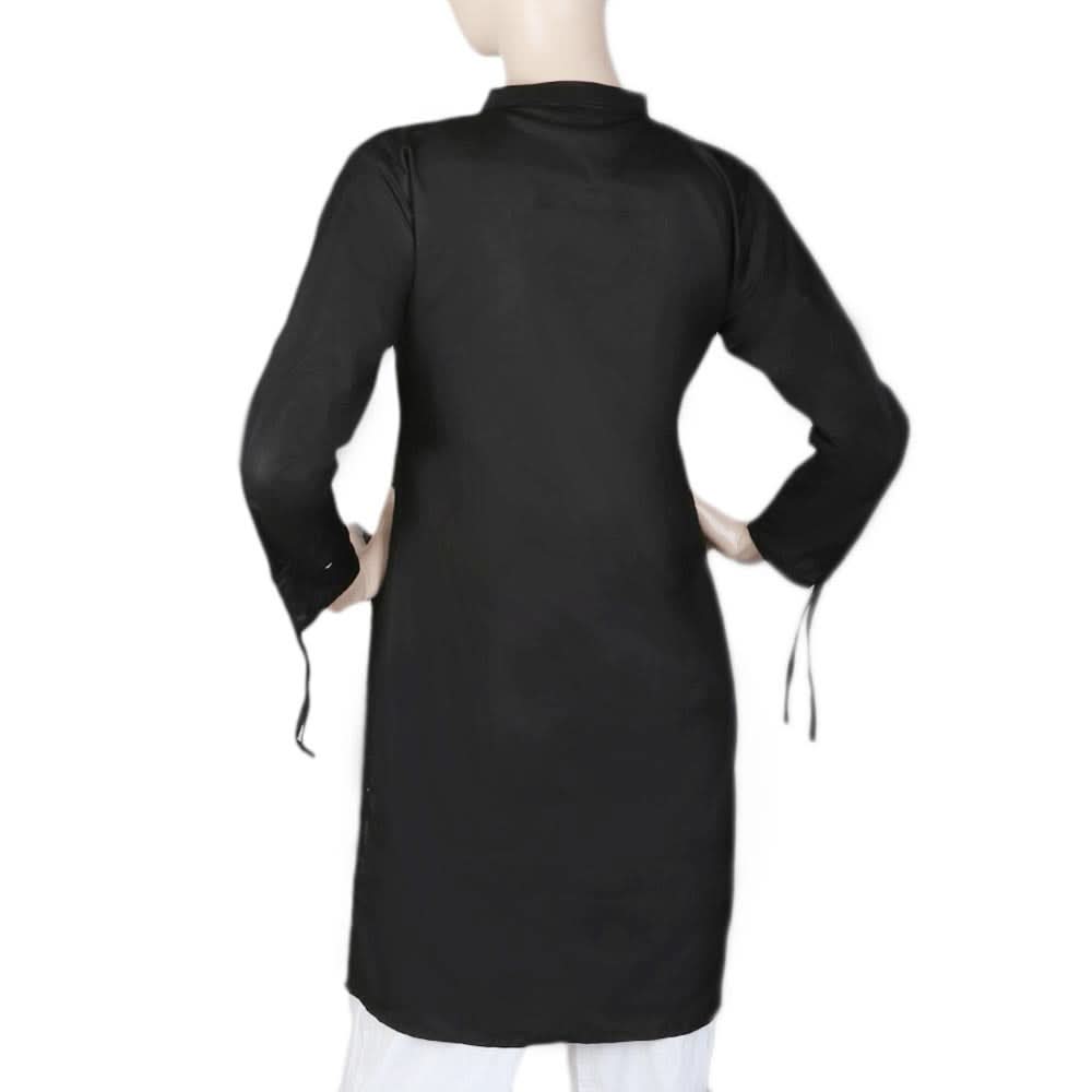 Women's Cotton Plain Kurti - Black, Women, Ready Kurtis, Chase Value, Chase Value