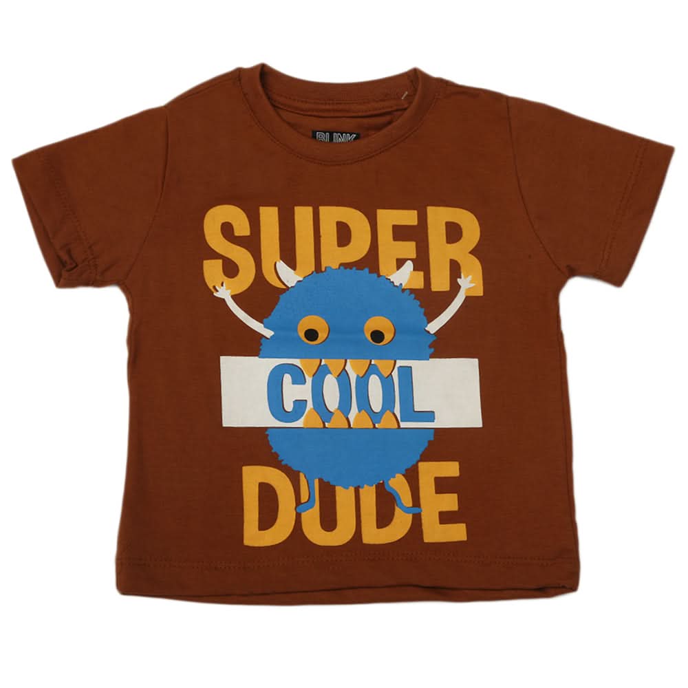 Boys Half Sleeves T-Shirt - Brown, Boys T-Shirts, Chase Value, Chase Value