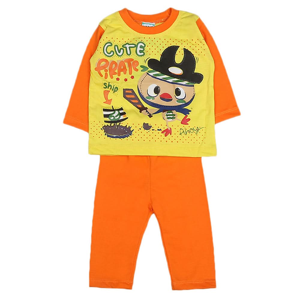 Boys Full Sleeves 2 Pcs Suit - Orange, Kids, Boys Sets And Suits, Chase Value, Chase Value