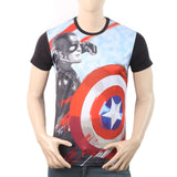 Men's Sublimation Printed Half Sleeves T-Shirt - Black, Men, T-Shirts And Polos, Chase Value, Chase Value