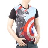 Men's Sublimation Printed Half Sleeves T-Shirt - Black, Men, T-Shirts And Polos, Chase Value, Chase Value