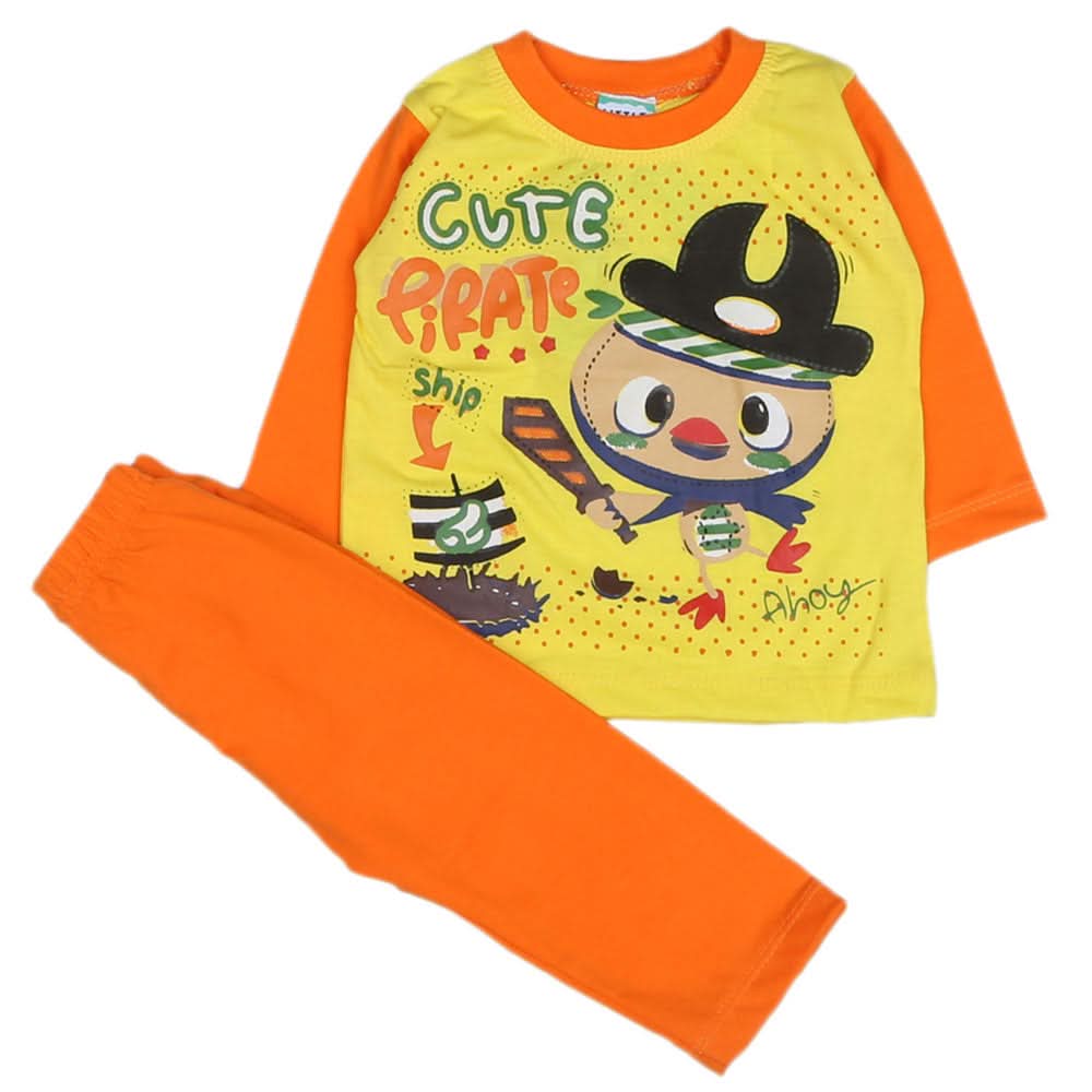 Boys Full Sleeves 2 Pcs Suit - Orange, Kids, Boys Sets And Suits, Chase Value, Chase Value