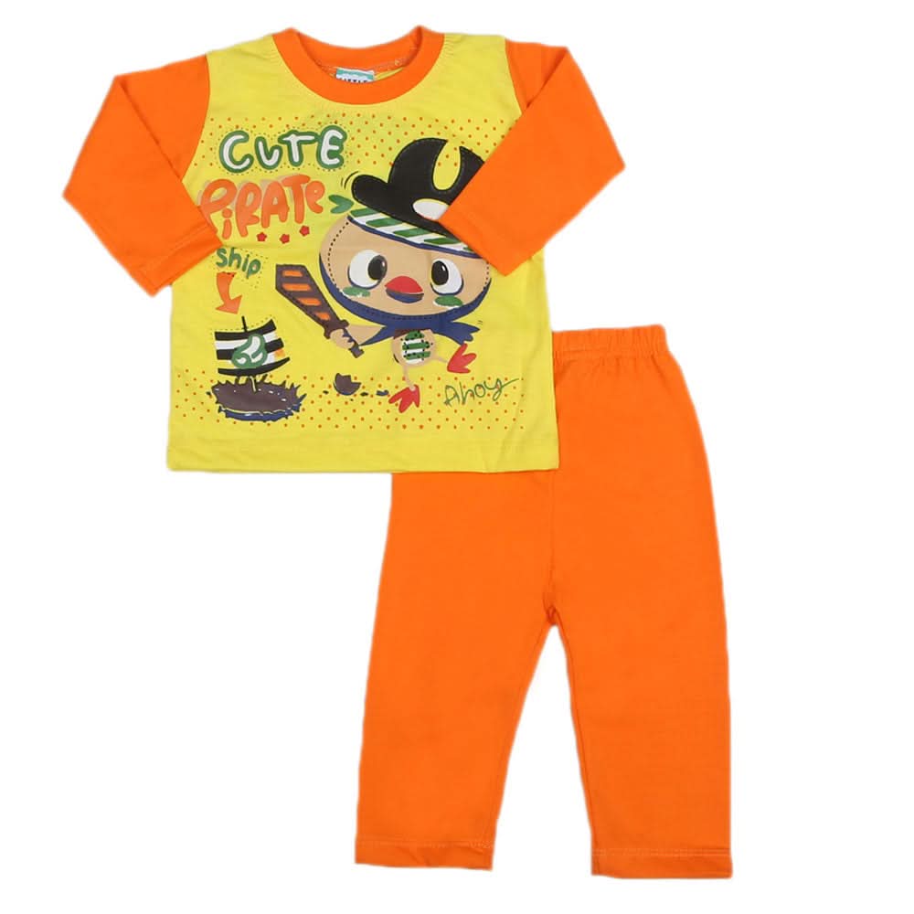 Boys Full Sleeves 2 Pcs Suit - Orange, Kids, Boys Sets And Suits, Chase Value, Chase Value