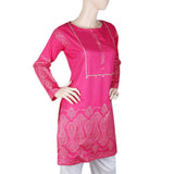 Women's Cotton Plain Kurti - Pink, Women, Ready Kurtis, Chase Value, Chase Value