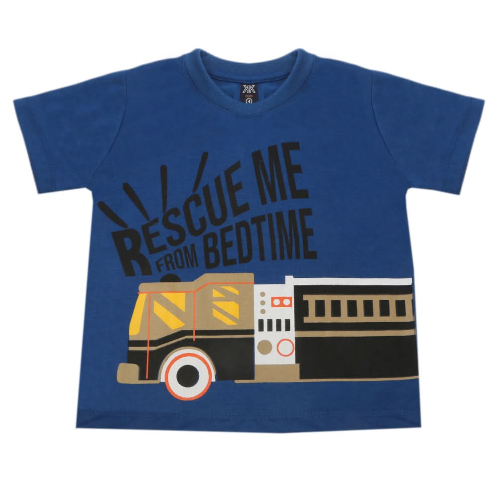 Boys Half Sleeves T-Shirt - Steel Blue, Boys T-Shirts, Chase Value, Chase Value