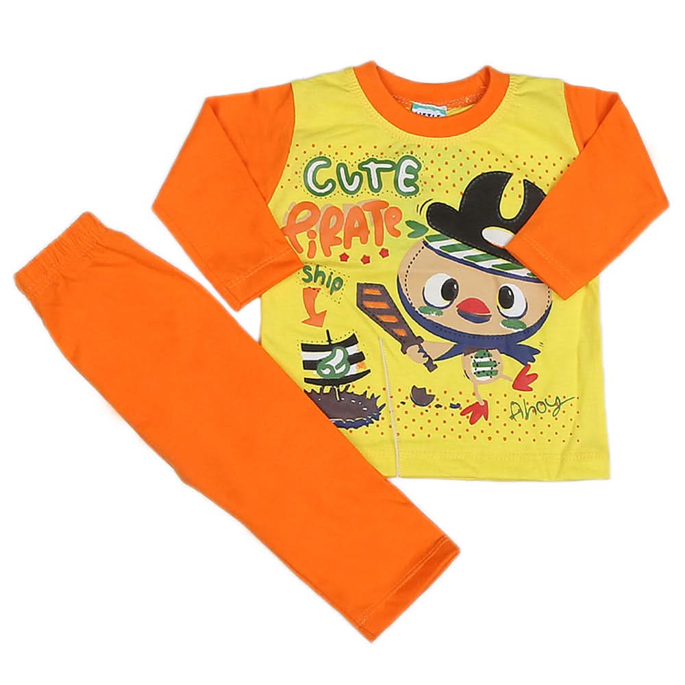 Boys Full Sleeves 2 Pcs Suit - Orange, Kids, Boys Sets And Suits, Chase Value, Chase Value