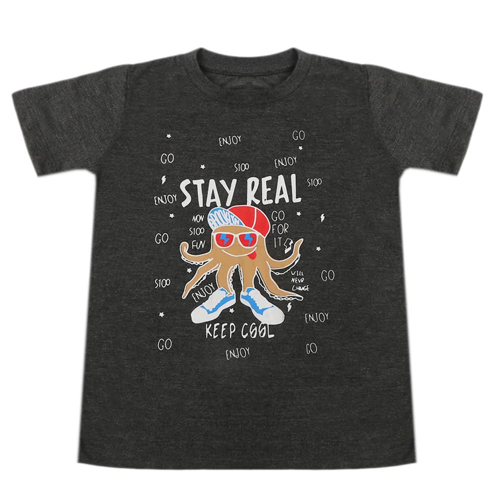 Boys Half Sleeves T-Shirt - Dark Grey, Boys T-Shirts, Chase Value, Chase Value