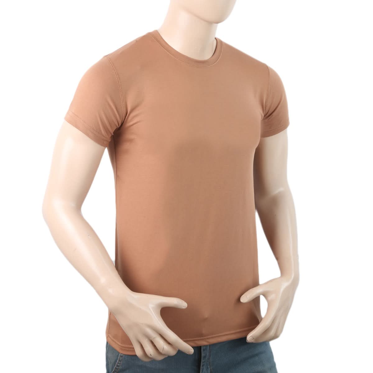 Men's Printed Half Sleeves T-Shirt - Brown, Men, T-Shirts And Polos, Chase Value, Chase Value