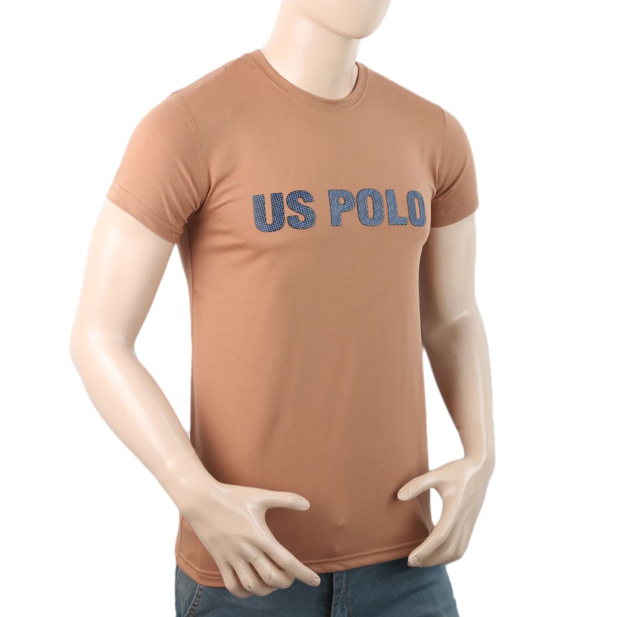 Men's Printed Half Sleeves T-Shirt - Brown, Men, T-Shirts And Polos, Chase Value, Chase Value