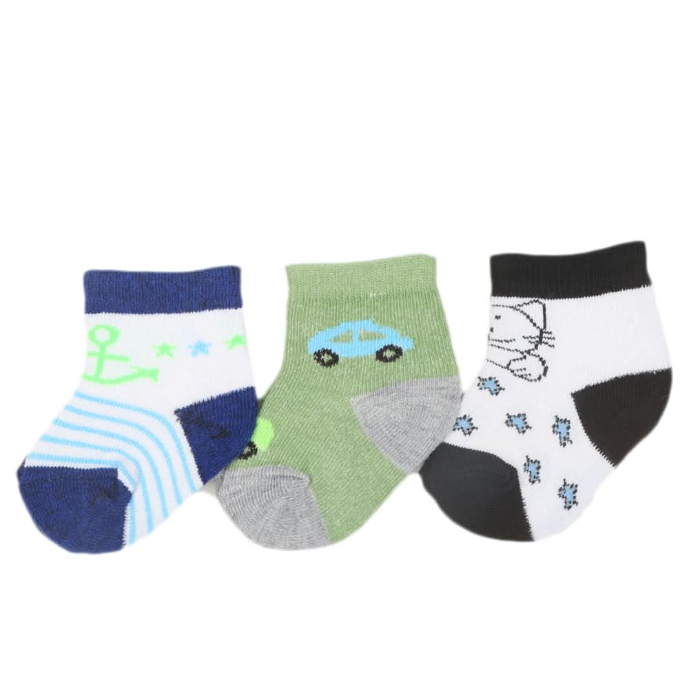 Kids 3 Piece Card Socks - Multi, Kids, Boys Socks, Chase Value, Chase Value