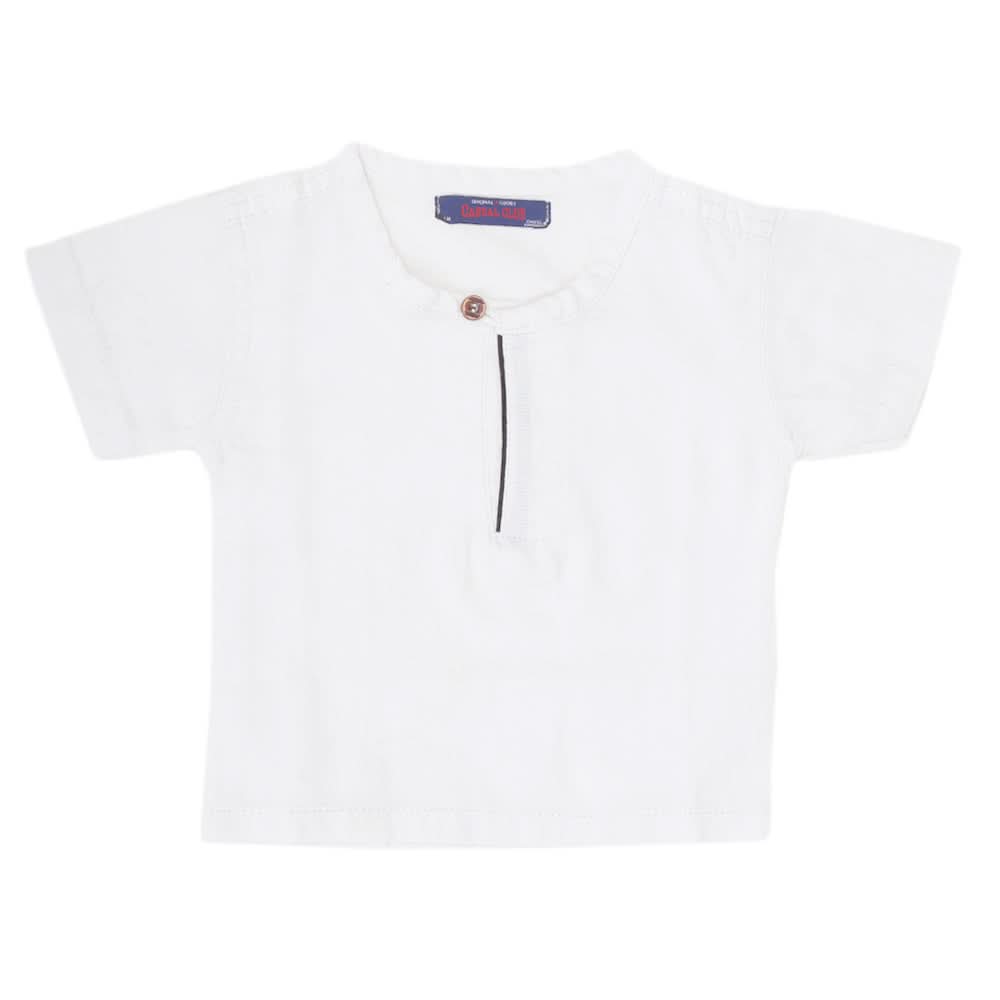 Newborn Casual Club Chambray Half Sleeves Shirt - White, Kids, NB Boys Shirts And T-Shirts, Chase Value, Chase Value