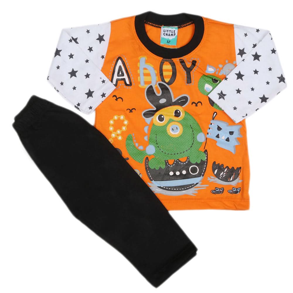 Boys Full Sleeves 2 Pcs Suit - Orange, Kids, Boys Sets And Suits, Chase Value, Chase Value