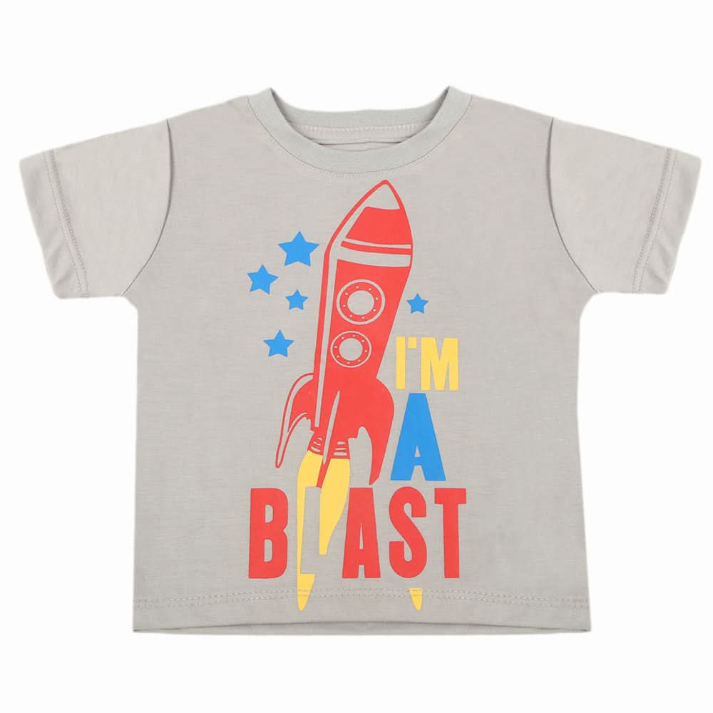 Boys Half Sleeves T-Shirt - Light Grey, Boys T-Shirts, Chase Value, Chase Value