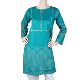 Women's Cotton Plain Kurti - Green, Women, Ready Kurtis, Chase Value, Chase Value