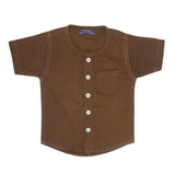 Newborn Casual Club Chambray Half Sleeves Shirt - Coffee, Kids, NB Boys Shirts And T-Shirts, Chase Value, Chase Value