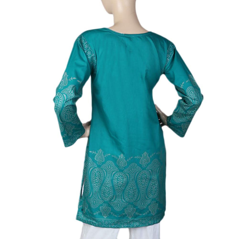 Women's Cotton Plain Kurti - Green, Women, Ready Kurtis, Chase Value, Chase Value