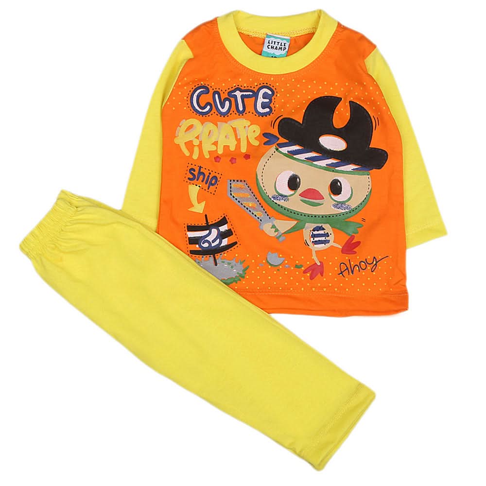 Boys Full Sleeves 2 Pcs Suit - Yellow, Kids, Boys Sets And Suits, Chase Value, Chase Value