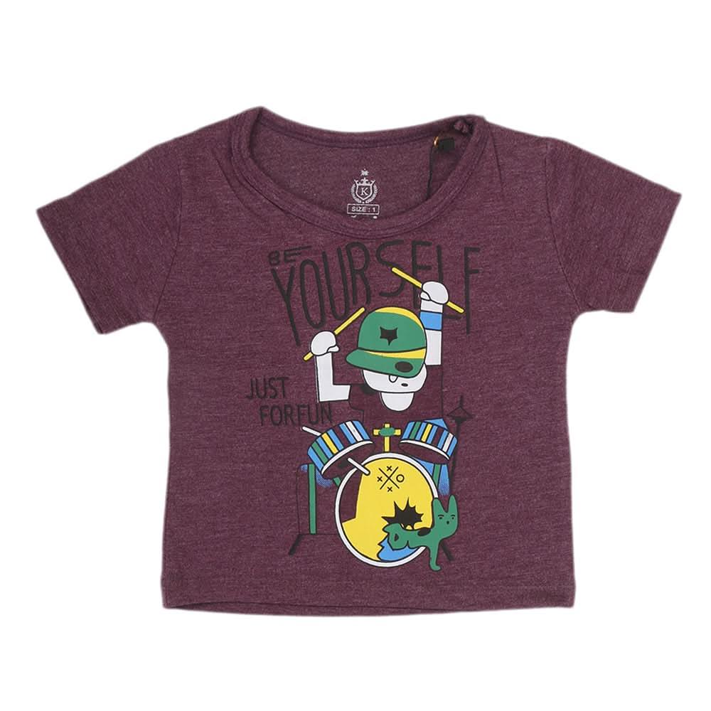 Newborn Boys Printed Half Sleeves T-Shirt - Purple, Kids, NB Boys Shirts And T-Shirts, Chase Value, Chase Value