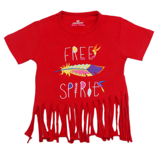 Eminent Girls Embroidered T-Shirt - Red, Kids, Girls T-Shirts, Eminent, Chase Value